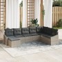Juego de Sofá de Jardín de 8 Piezas con Cojines Gris Claro Polirratán de , Sofás de exterior - Ref: Foro24-3346842, Precio: 5...