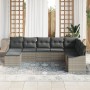 Juego de Sofá de Jardín de 8 Piezas con Cojines Gris Claro Polirratán de , Sofás de exterior - Ref: Foro24-3346842, Precio: 5...