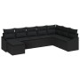 Juego de Sofá de Jardín Set de 8 Negro Polirratán, Acero, Tela de , Sofás de exterior - Ref: Foro24-3346843, Precio: 510,50 €...
