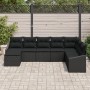 Juego de Sofá de Jardín Set de 8 Negro Polirratán, Acero, Tela de , Sofás de exterior - Ref: Foro24-3346843, Precio: 510,50 €...