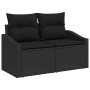 Juego de Sofá de Jardín Set de 8 Negro Polirratán, Acero, Tela de , Sofás de exterior - Ref: Foro24-3346843, Precio: 510,50 €...