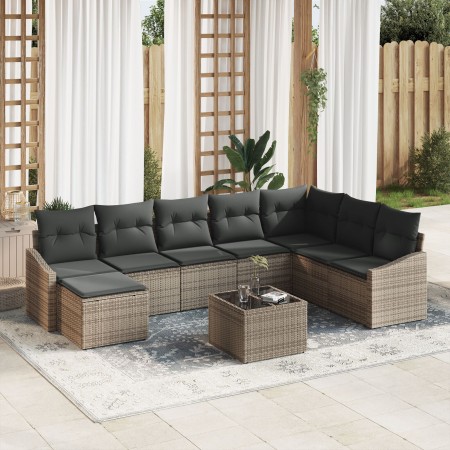 Conjunto de Sofá de Jardín de 8 Piezas con Cojines Ratán Sintético Negro de , Sofás de exterior - Ref: Foro24-3346849, Precio...