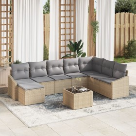 Conjunto de sofá de jardín de 9 piezas con cojines ratán sintético negro de , Sofás de exterior - Ref: Foro24-3346850, Precio...