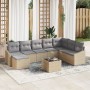 Conjunto de sofá de jardín de 9 piezas con cojines ratán sintético negro de , Sofás de exterior - Ref: Foro24-3346850, Precio...