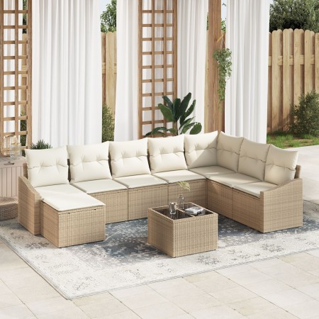 Conjunto de Sofá de Jardín de 9 Piezas con Cojines Ratan de Poliéster de , Sofás de exterior - Ref: Foro24-3346851, Precio: 5...