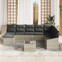 Conjunto de Sofás de Jardín de 9 Piezas con Cojines Gris Ratán Sintético de , Sofás de exterior - Ref: Foro24-3346852, Precio...
