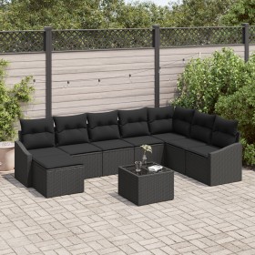 Juego de Sofá de Jardín de 9 Piezas con Cojines Beige Poliratán de , Sofás de exterior - Ref: Foro24-3346853, Precio: 558,91 ...