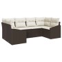 Set de Sofá de Jardín de 6 Piezas con Cojines Marrón Poliratán de , Sofás de exterior - Ref: Foro24-3346858, Precio: 404,90 €...