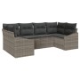 Conjunto de Sofá de Jardín de 6 Piezas con Cojines Gris Poliratán de , Sofás de exterior - Ref: Foro24-3346859, Precio: 392,4...