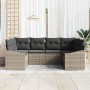 Conjunto de Sofá de Jardín de 6 Piezas con Cojines Gris Poliratán de , Sofás de exterior - Ref: Foro24-3346859, Precio: 392,4...