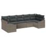 Set de sofá de jardín de 7 piezas con cojines Gris Poliratán de , Sofás de exterior - Ref: Foro24-3346869, Precio: 454,57 €, ...