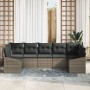 Set de sofá de jardín de 7 piezas con cojines Gris Poliratán de , Sofás de exterior - Ref: Foro24-3346869, Precio: 454,57 €, ...