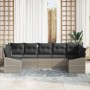 Conjunto de Sofá de Jardín de 7 Piezas con Cojines Gris Claro Ratán Sintético de , Sofás de exterior - Ref: Foro24-3346872, P...