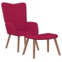 Sillón de relax con taburete terciopelo rojo tinto en Sillones | Comprar online en Foru.es
