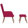 Sillón de relax con taburete terciopelo rojo tinto en Sillones | Comprar online en Foru.es