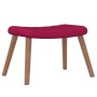 Sillón de relax con taburete terciopelo rojo tinto en Sillones | Comprar online en Foru.es