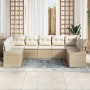 Conjunto de Sofás de Jardín de 9 Piezas con Cojines Beige Poliratán de , Sofás de exterior - Ref: Foro24-3346881, Precio: 601...