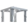Cenador con cortina y tira de luces LED aluminio crema 3x3 m de vidaXL, Carpas y cenadores - Ref: Foro24-3070345, Precio: 487...
