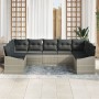 Conjunto de Sofá de Jardín de 9 piezas con Cojines Ratán Poliéster Gris Claro de , Sofás de exterior - Ref: Foro24-3346882, P...