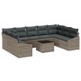 Juego de Sofá de Jardín de 9 Piezas con Cojines Ratán de Poliéster Negro de , Sofás de exterior - Ref: Foro24-3346889, Precio...