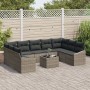 Juego de Sofá de Jardín de 9 Piezas con Cojines Ratán de Poliéster Negro de , Sofás de exterior - Ref: Foro24-3346889, Precio...