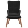 Sillón de relax con taburete terciopelo negro en Sillones | Comprar online en Foru.es