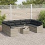 Conjunto de Sofás de Jardín de 10 Piezas con Cojines Gris Ratán Polietileno de , Sofás de exterior - Ref: Foro24-3346892, Pre...
