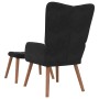 Sillón de relax con taburete terciopelo negro en Sillones | Comprar online en Foru.es