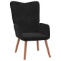 Sillón de relax con taburete terciopelo negro en Sillones | Comprar online en Foru.es