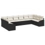 Conjunto de sofá de jardín de 10 piezas con cojines de ratán sintético negro de , Sofás de exterior - Ref: Foro24-3346897, Pr...