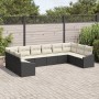 Conjunto de sofá de jardín de 10 piezas con cojines de ratán sintético negro de , Sofás de exterior - Ref: Foro24-3346897, Pr...