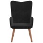 Sillón de relax con taburete terciopelo negro en Sillones | Comprar online en Foru.es