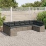 Juego de Sofá de Jardín de 10 Piezas con Cojines Gris Ratán Poliéster de , Sofás de exterior - Ref: Foro24-3346899, Precio: 6...