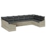 Conjunto de Sofá de Jardín de 10 Piezas con Almohadas Gris Claro Poliratán de , Sofás de exterior - Ref: Foro24-3346902, Prec...