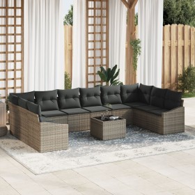 Juego de Sofá de Jardín de 10 Piezas con Cojines Ratán Poliratán Negro de , Sofás de exterior - Ref: Foro24-3346909, Precio: ...