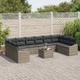 Juego de Sofá de Jardín de 10 Piezas con Cojines Ratán Poliratán Negro de , Sofás de exterior - Ref: Foro24-3346909, Precio: ...