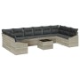 Conjunto de Sofá de Jardín de 11 Piezas con Cojines Gris Poliratán de , Sofás de exterior - Ref: Foro24-3346912, Precio: 747,...