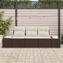 Set de Sofá de Jardín de 3 Piezas con Cojines Marrón Ratán Poliéster de , Sofás de exterior - Ref: Foro24-3346918, Precio: 24...