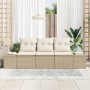 Juego de Sofá de Jardín de 3 Piezas con Cojines Beige Ratán Poliéster de , Sofás de exterior - Ref: Foro24-3346921, Precio: 2...