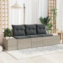 Juego de Sofás de Jardín de 3 Piezas con Cojines Gris Claro Poliratán de , Sofás de exterior - Ref: Foro24-3346922, Precio: 2...