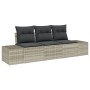 Juego de Sofás de Jardín de 3 Piezas con Cojines Gris Claro Poliratán de , Sofás de exterior - Ref: Foro24-3346922, Precio: 2...