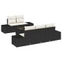 Juego de Sofá de Jardín de 6 Piezas con Cojines Negro Poliratán de , Sofás de exterior - Ref: Foro24-3346937, Precio: 470,42 ...