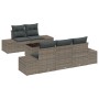 Juego de Sofás de Jardín de 6 Piezas con Cojines Gris Poliratán de , Sofás de exterior - Ref: Foro24-3346939, Precio: 474,25 ...
