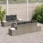 Juego de Sofás de Jardín de 6 Piezas con Cojines Gris Poliratán de , Sofás de exterior - Ref: Foro24-3346939, Precio: 474,25 ...