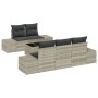 Juego de Sofás de Jardín de 6 Piezas con Cojines Gris Claro Poliratán de , Sofás de exterior - Ref: Foro24-3346942, Precio: 4...