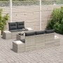 Juego de Sofás de Jardín de 6 Piezas con Cojines Gris Claro Poliratán de , Sofás de exterior - Ref: Foro24-3346942, Precio: 4...