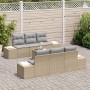 Set de sofá de jardín de 7 piezas con cojines Beige Ratán de poliéster de , Sofás de exterior - Ref: Foro24-3346950, Precio: ...