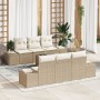 Juego de Sofá de Jardín de 7 Piezas con Cojines Beige Poliratán de , Sofás de exterior - Ref: Foro24-3346951, Precio: 543,53 ...