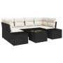 Conjunto de Sofás de Jardín de 7 Piezas con Cojines Negro Poliratán de , Sofás de exterior - Ref: Foro24-3346957, Precio: 459...