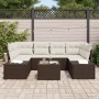 Conjunto de Sofá de Jardín de 7 Piezas con Cojines Marrón Ratán de Polietileno de , Sofás de exterior - Ref: Foro24-3346958, ...